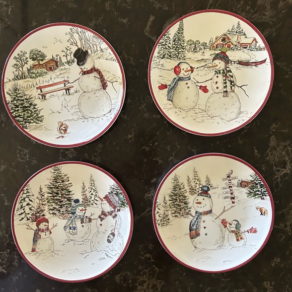 William Sonoma snowman salad plates - Picture 1 of 5